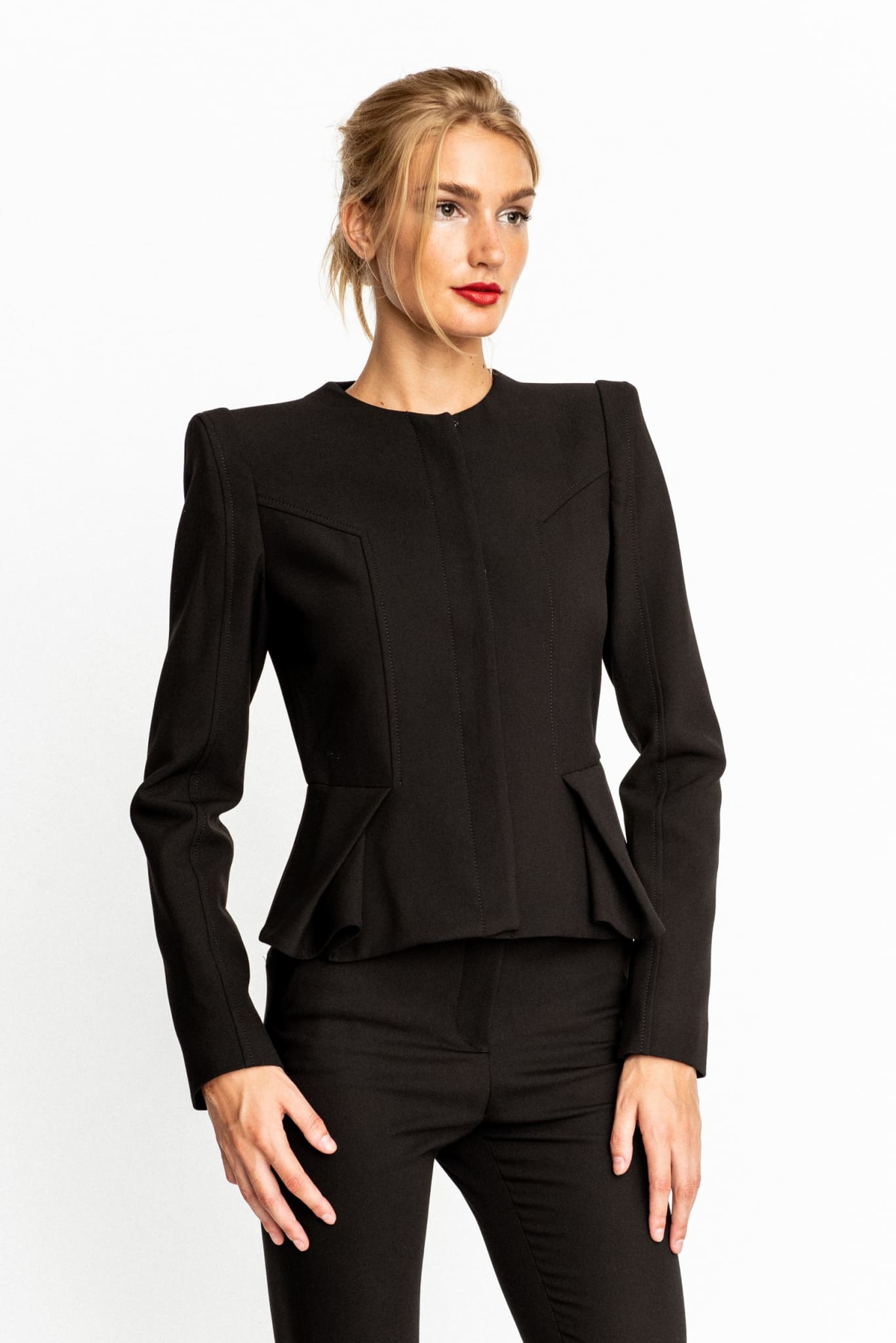 Black Peplum Olivia Blazer - Blazer